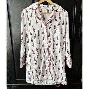 Toss Designs Nightshirt Sleep Shirt Size Small Medium Champagne Cocktails Cotton